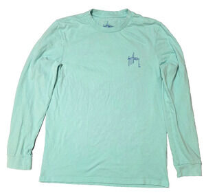 Guy Harvey Long Sleeve Shirt Teal Blue S/P Originals Offshore Sportfish Boat Tee